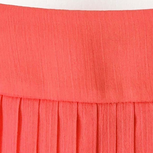 ALICE + OLIVIA Bright Coral Pleated Skirt - Picture 3 of 11